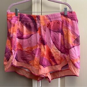 Athleta Women’s Mesh Racer 4” shorts watercolor print